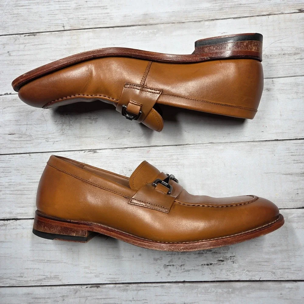 Allen Edmonds Sidney Bit Loafers Dress Shoes Mens 9 D Tan Leather USA Made